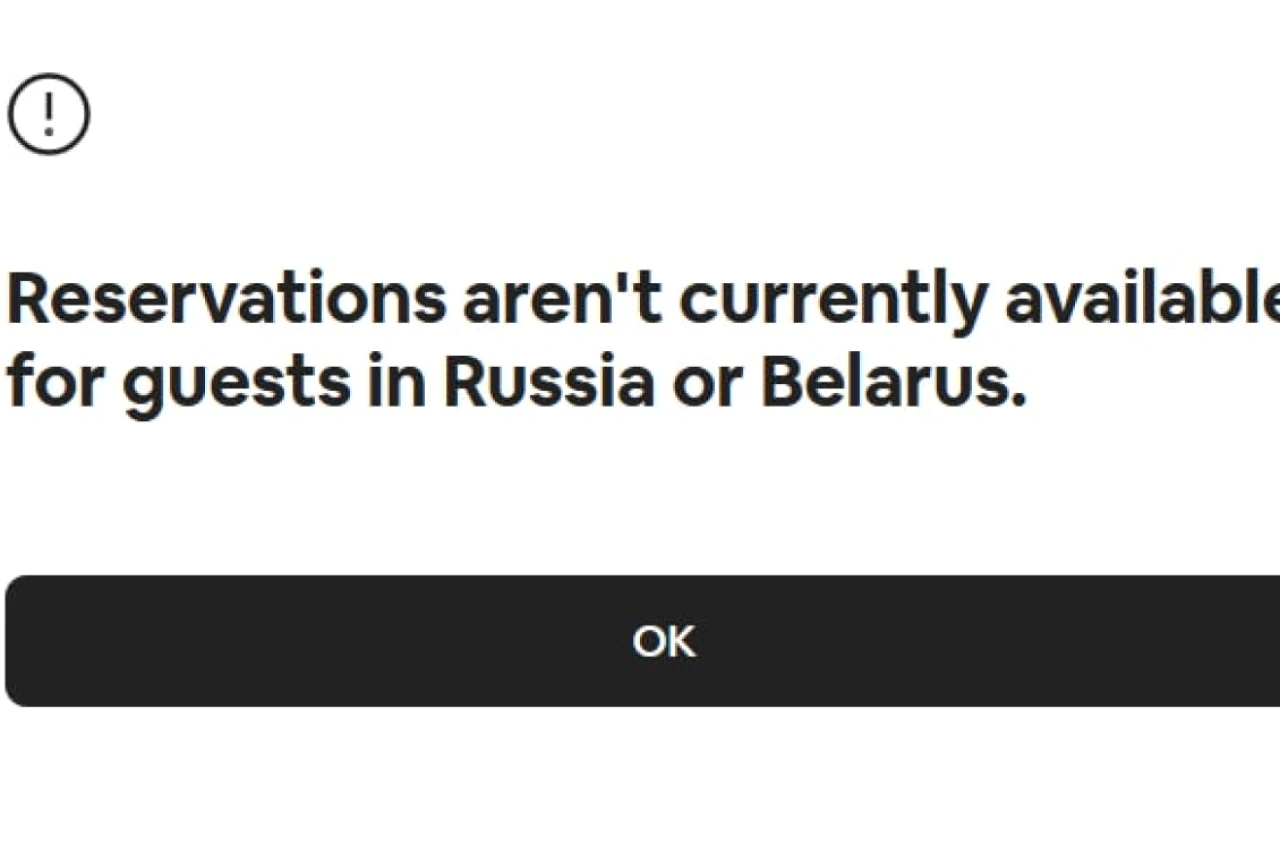 Airbnb не принимает бронирования из России и Беларуси