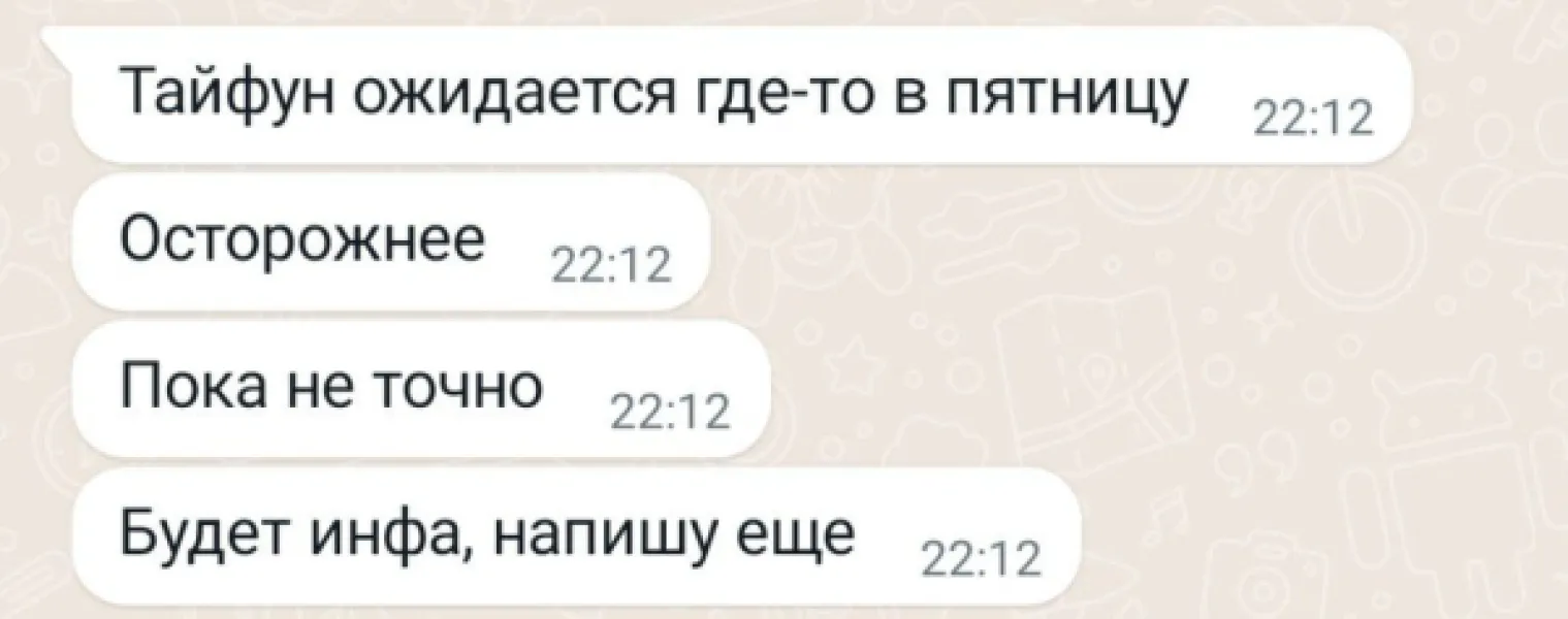 Тайфун в пятницу: прогноз погоды и последние новости