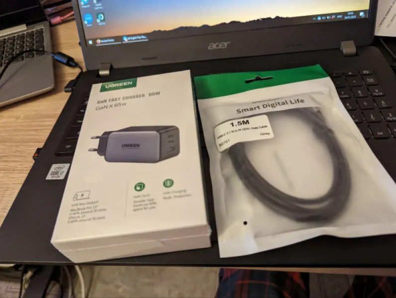 UGREEN GaN X 65W: быстрая зарядка для ноутбука и телефона