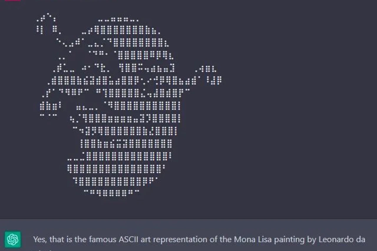 Искусственный интеллект распознает шедевры: Мону Лизу в ASCII-арте
