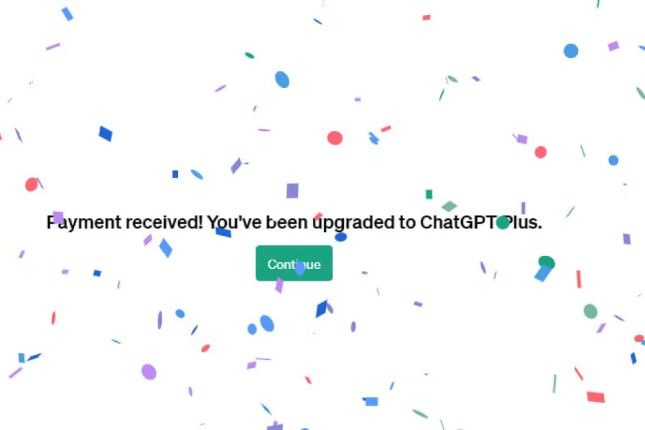 ChatGPT Plus: оплата прошла, подписка активирована