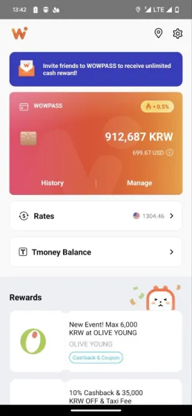 Wowpass в Корее: карта для россиян, оплата и пополнение